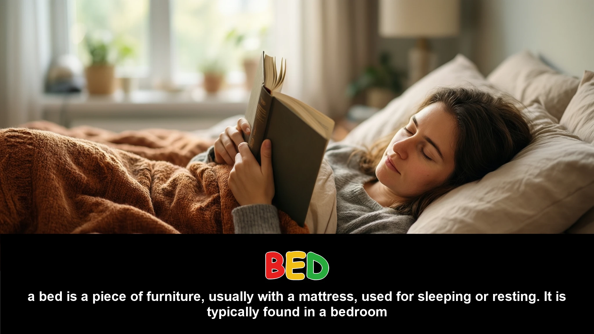 English Illustration for bed